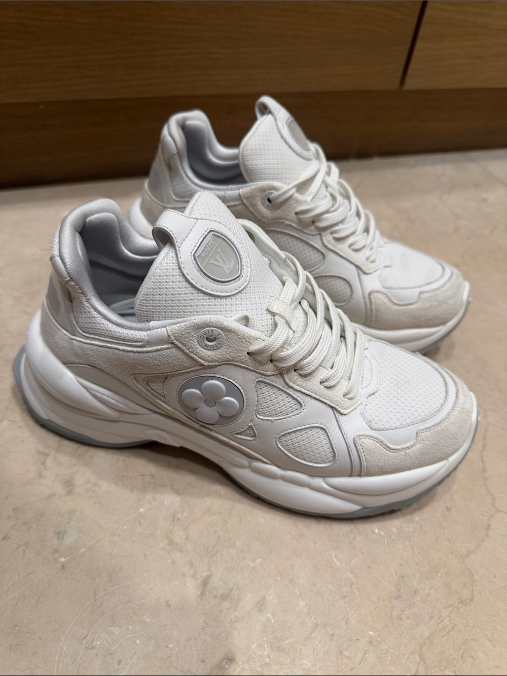 Louis Vuitton Cream-White Women's Chunky Sneakers - Picture 1 of 7